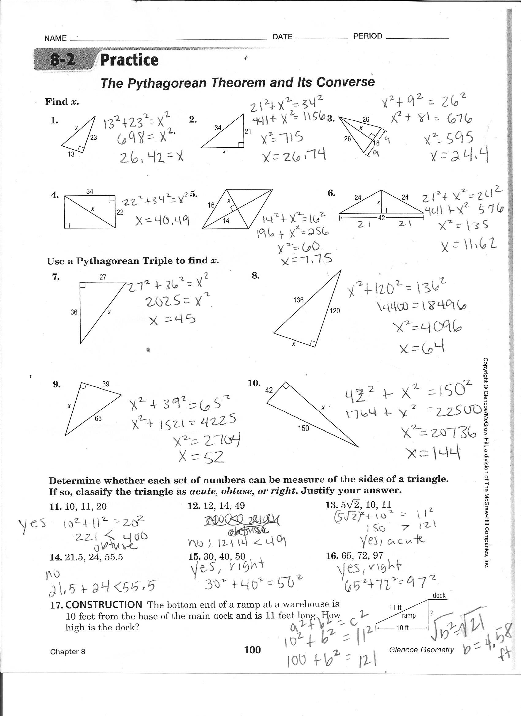 Special Right Triangles Practice Worksheet